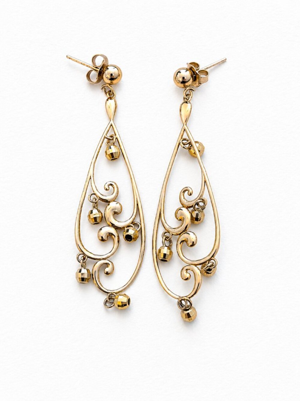Michael Anthony 14K Gold Chandelier Dangle Earrings Vintage Estate Signed Back